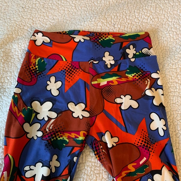 LuLaRoe Hamburger Leggings One Size - Picture 2 of 3